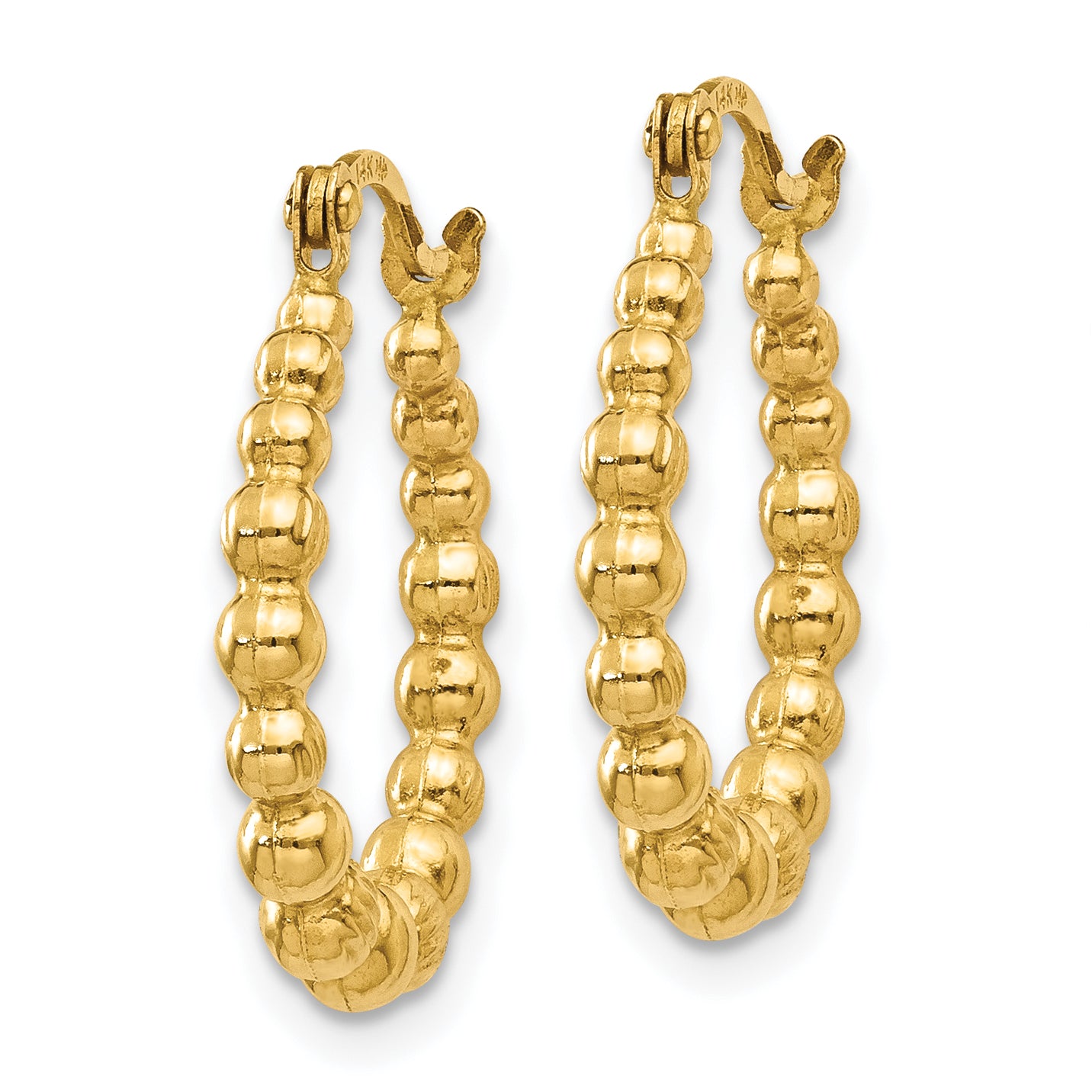 10K Beaded Hoop Earrings Secondary image