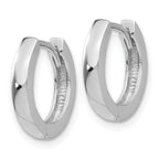 10k White Gold Round Hinged Hoop Earrings