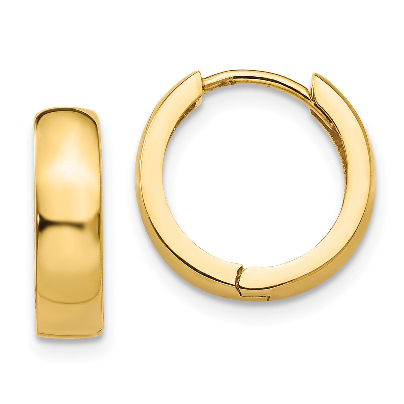 10k Round Hinged Hoop Earrings Main image