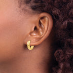 10k Yellow Gold Curved Hinged Hoop Earrings