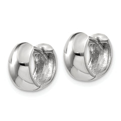 10k White Gold Round Hinged Hoop Earrings