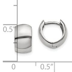 10k White Gold Round Hinged Hoop Earrings