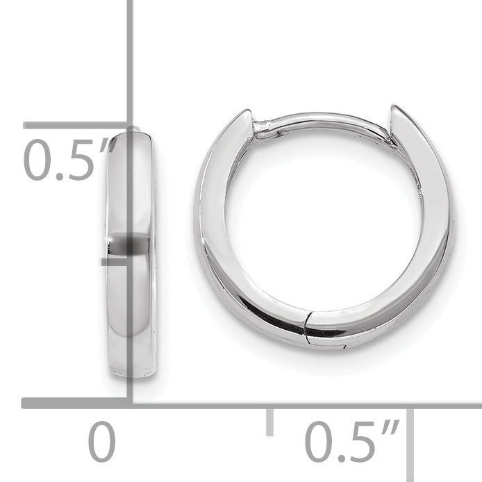 10K White Gold Hinged Hoop Earrings