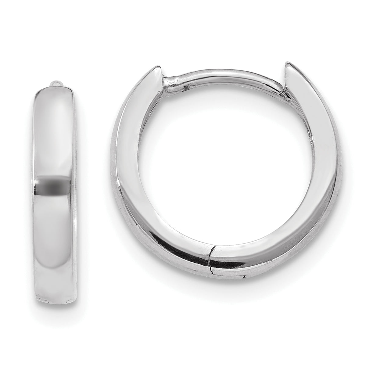 10K White Gold Hinged Hoop Earrings