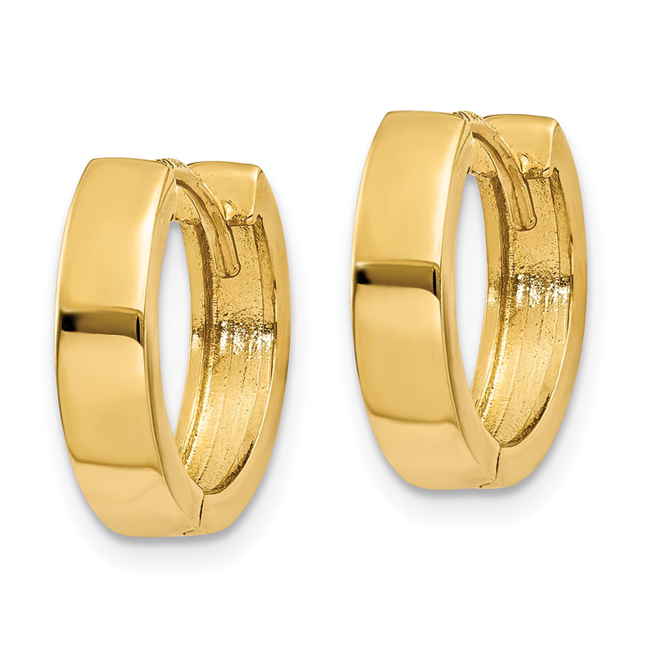 10k Round Hinged Hoop Earrings Secondary image