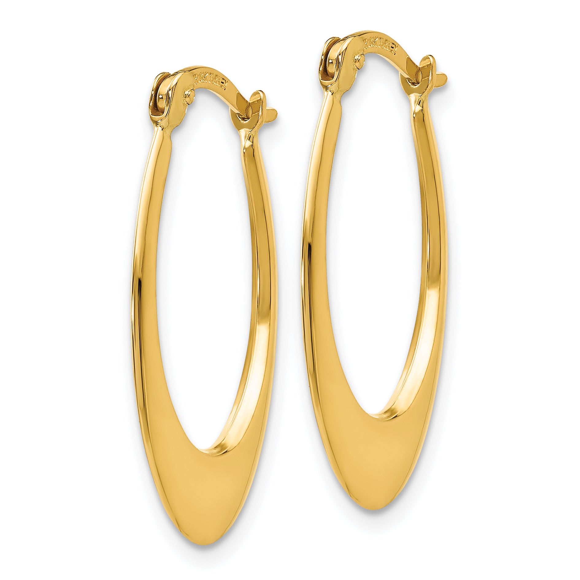 10K Polished Hoop Earrings Secondary image