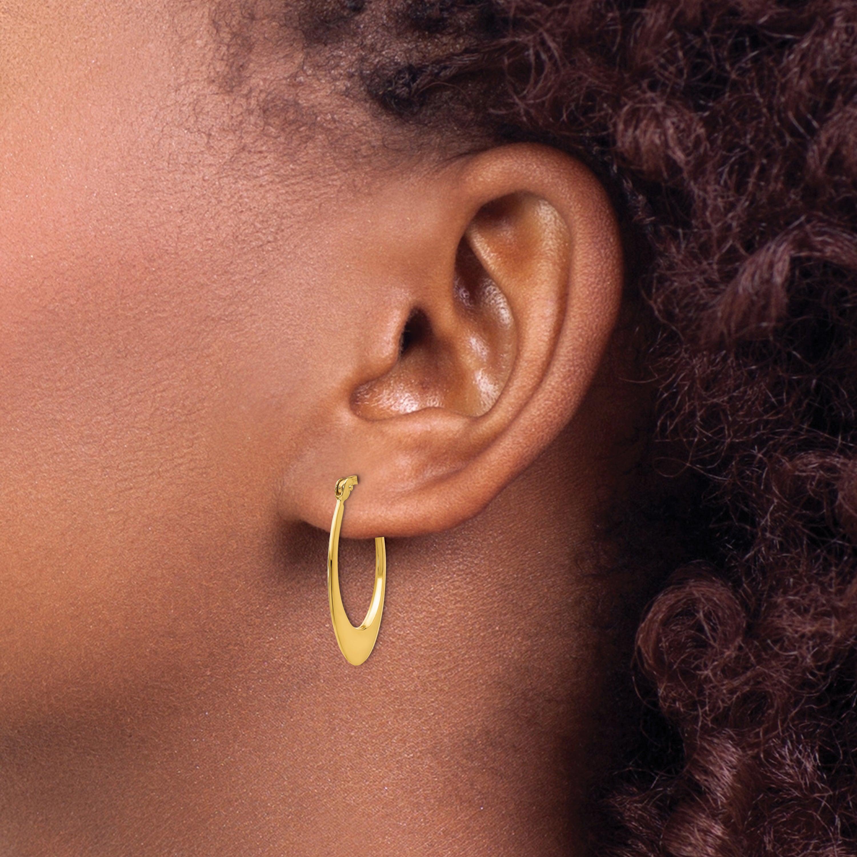 10K Polished Hoop Earrings