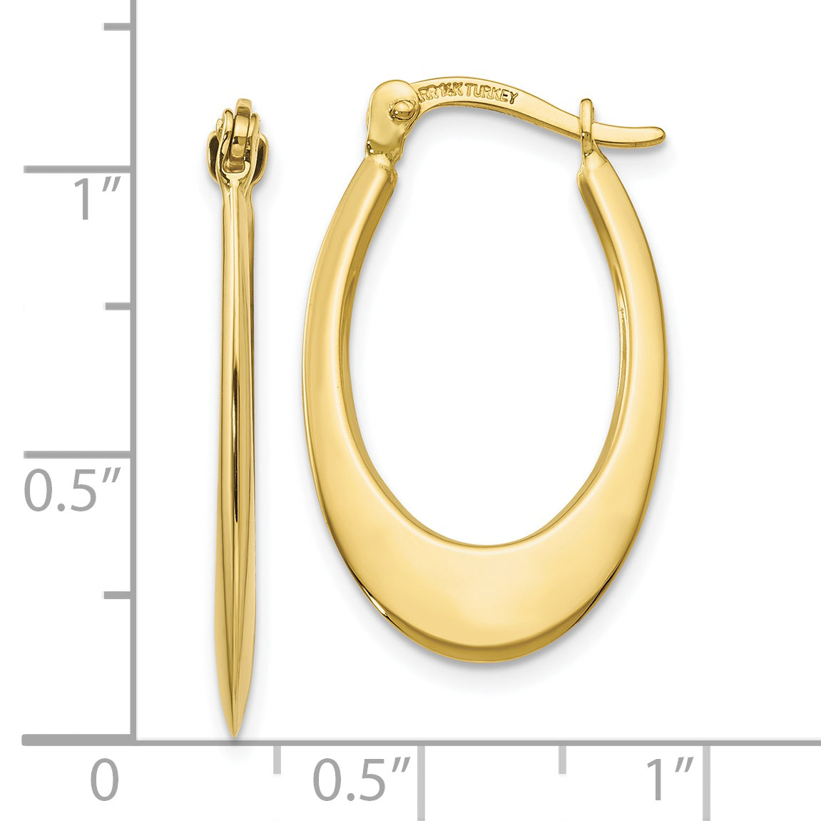 10K Polished Hoop Earrings