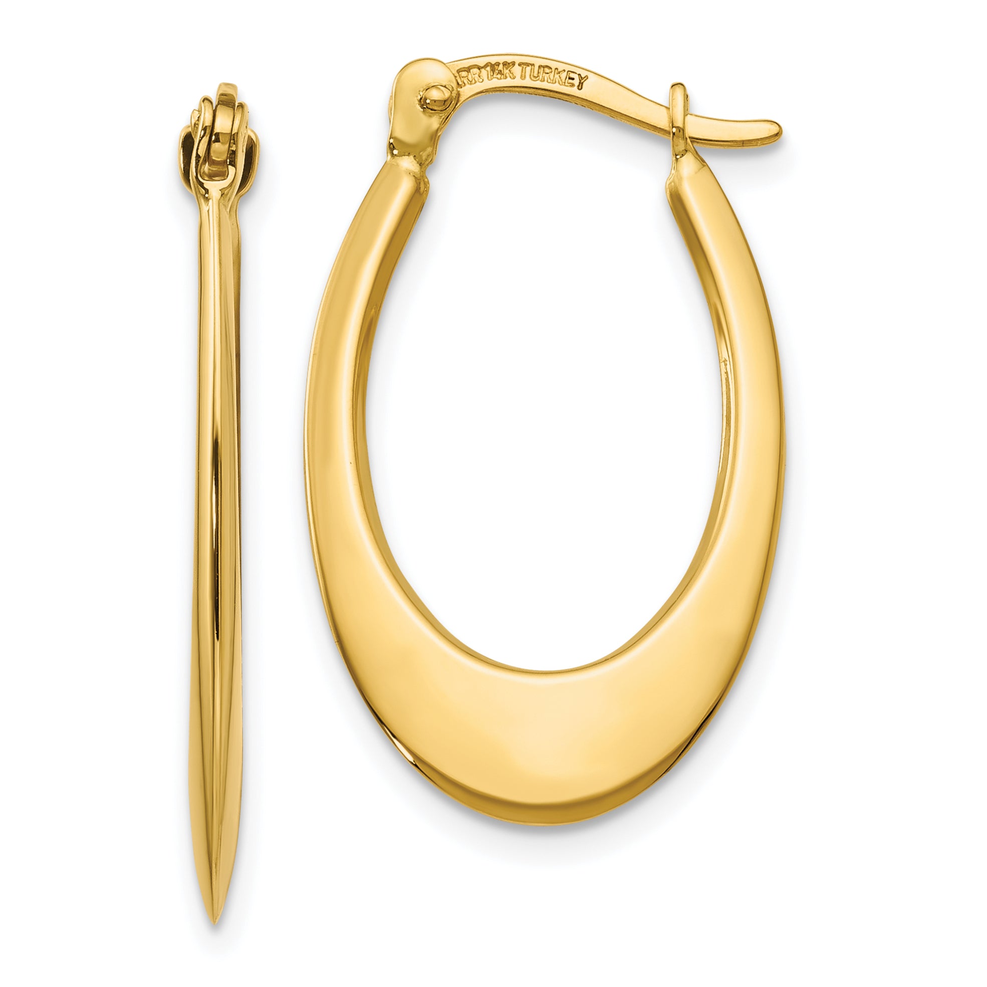 10K Polished Hoop Earrings Main image