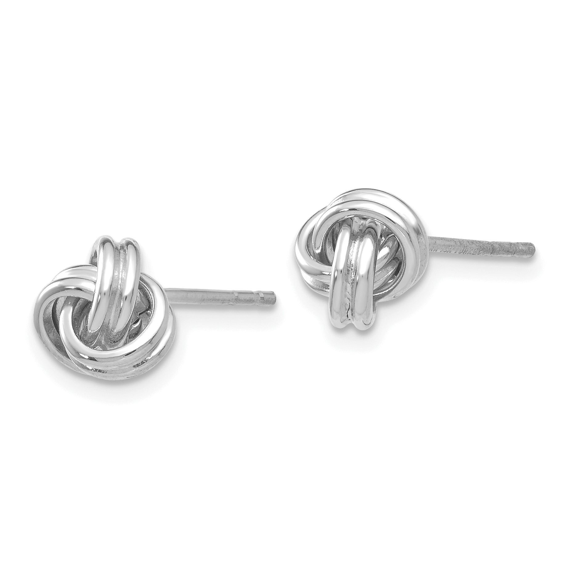 10k White Gold Love Knot Post Earrings Secondary image