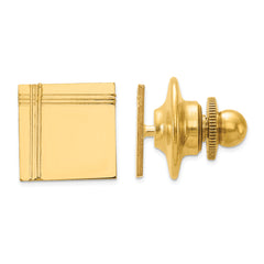 10K Men's Square with Line Design Tie Tac
