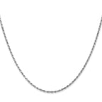 10 Karat White Gold 1.6mm D/C Machine Made Rope Chain - View 2