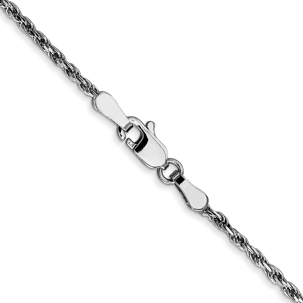 10 Karat White Gold 1.6mm D/C Machine Made Rope Chain - View 3