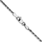 10 Karat White Gold 1.6mm D/C Machine Made Rope Chain - View 3