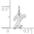 10kw Small Script Initial X Charm