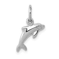 10k White Gold Dolphin Charm