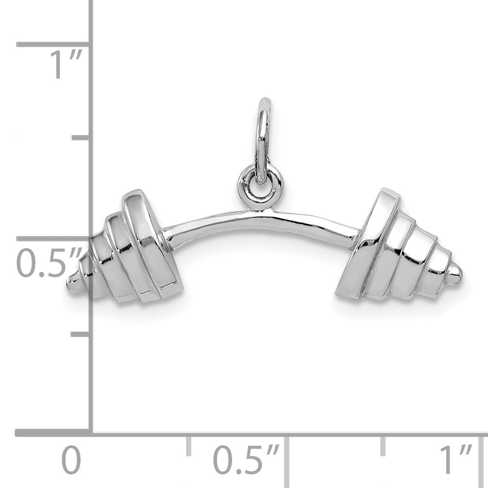 10k White Gold Barbell Charm Secondary image