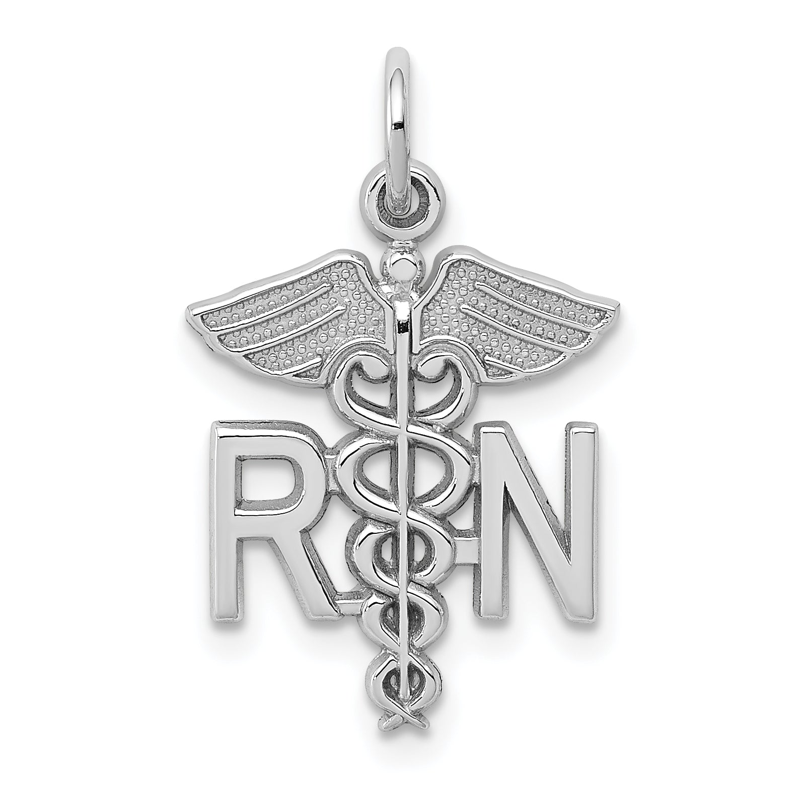 10k White Gold Registered Nurse Charm Main image