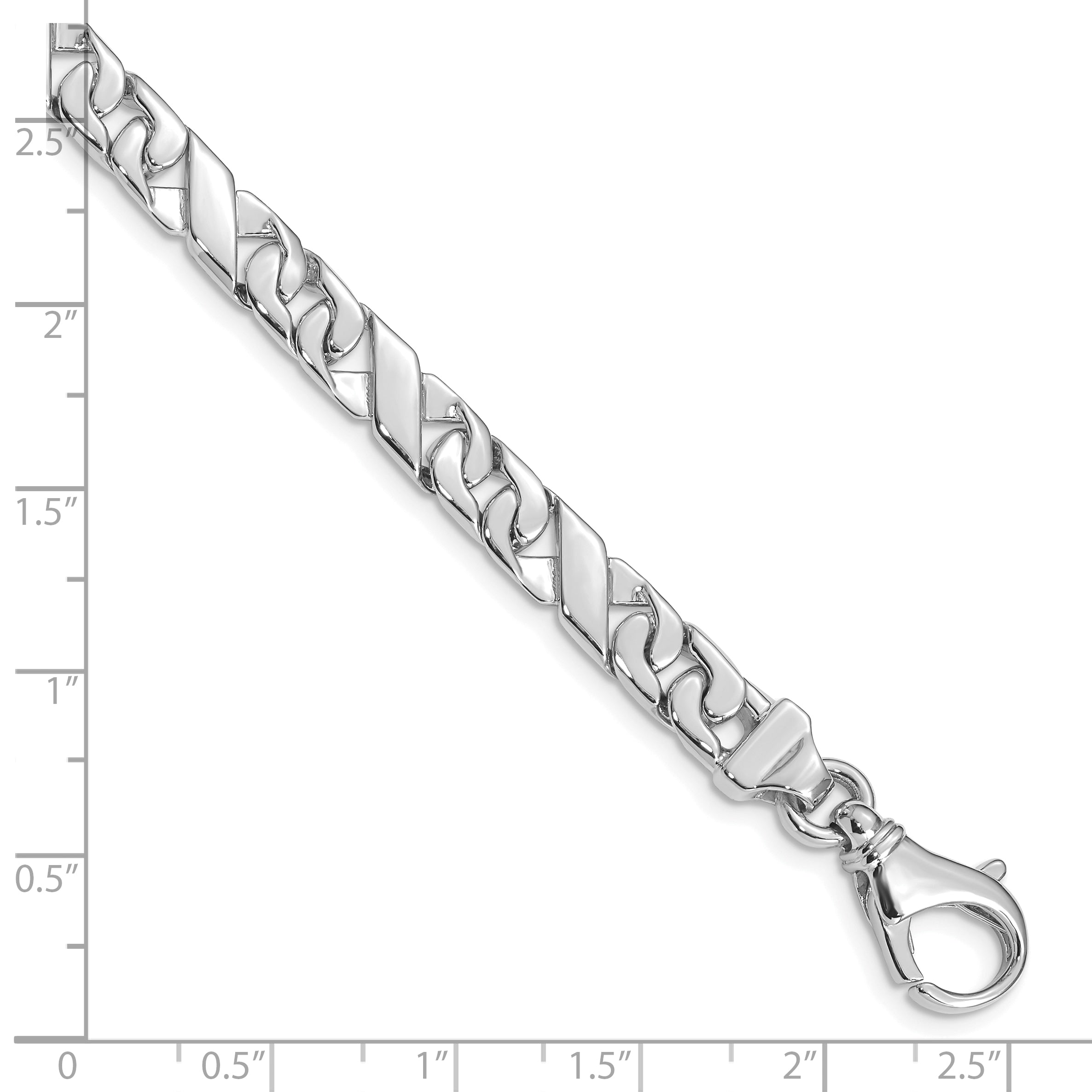 10k White Gold 6.7mm Hand-Polished Fancy Link Bracelet Secondary image
