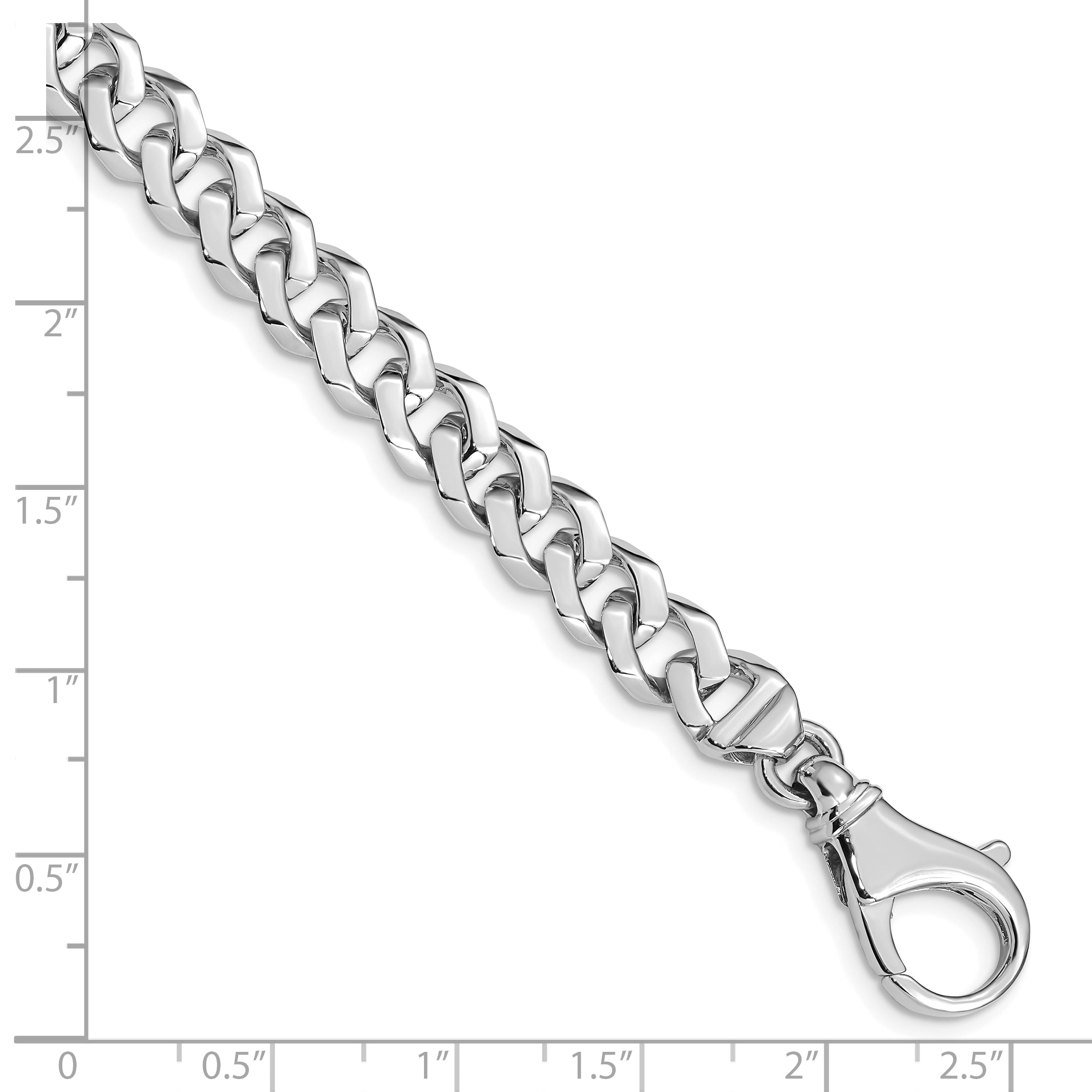 10K White Gold 8mm Hand-polished Fancy Link Bracelet Secondary image