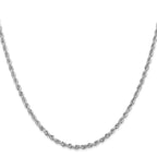10k White Gold 2.75mm D/C Quadruple Rope Chain