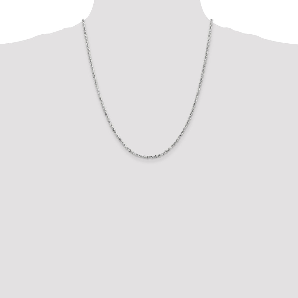 10k White Gold 2.75mm D/C Quadruple Rope Chain