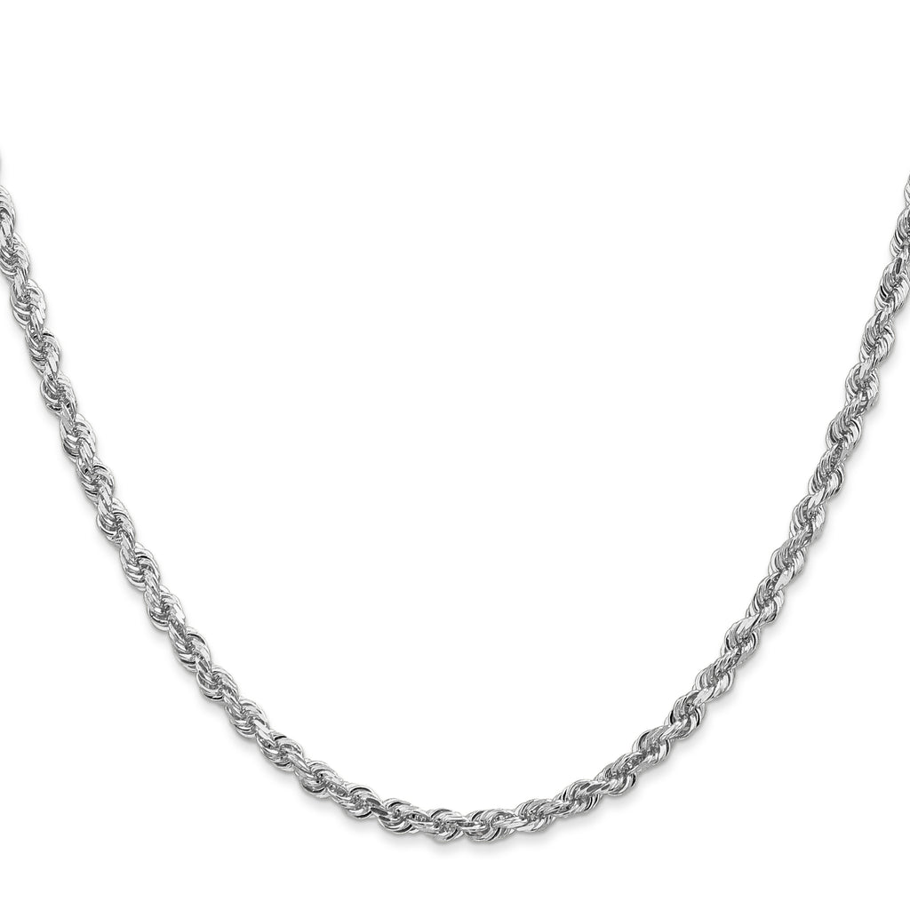 10 Karat White Gold 3.35mm D/C Quadruple Rope Chain - View 2