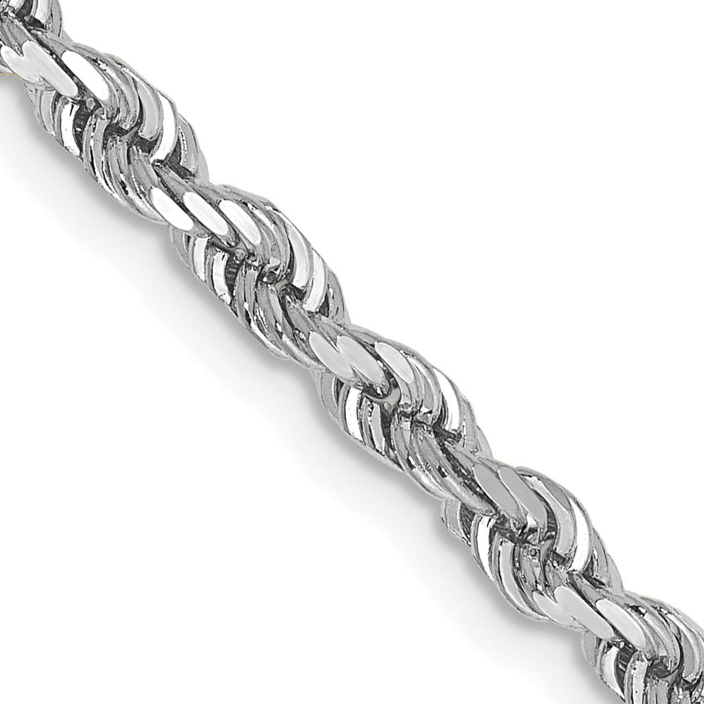 10 Karat White Gold 3.35mm D/C Quadruple Rope Chain | Sophia Jewelers Main image