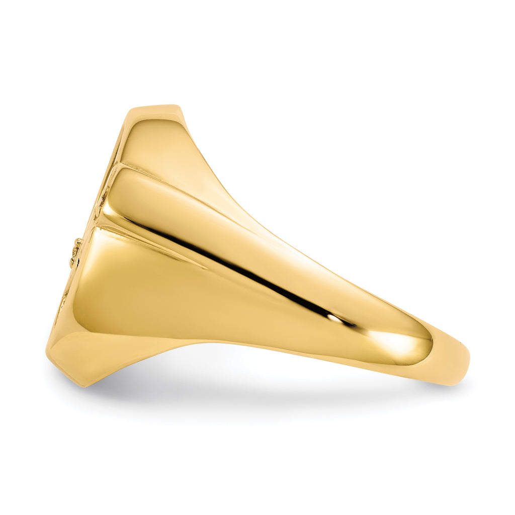 14k Oval Onyx and Diamond Mens DAD Ring
