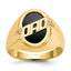 14k Oval Onyx and Diamond Mens DAD Ring