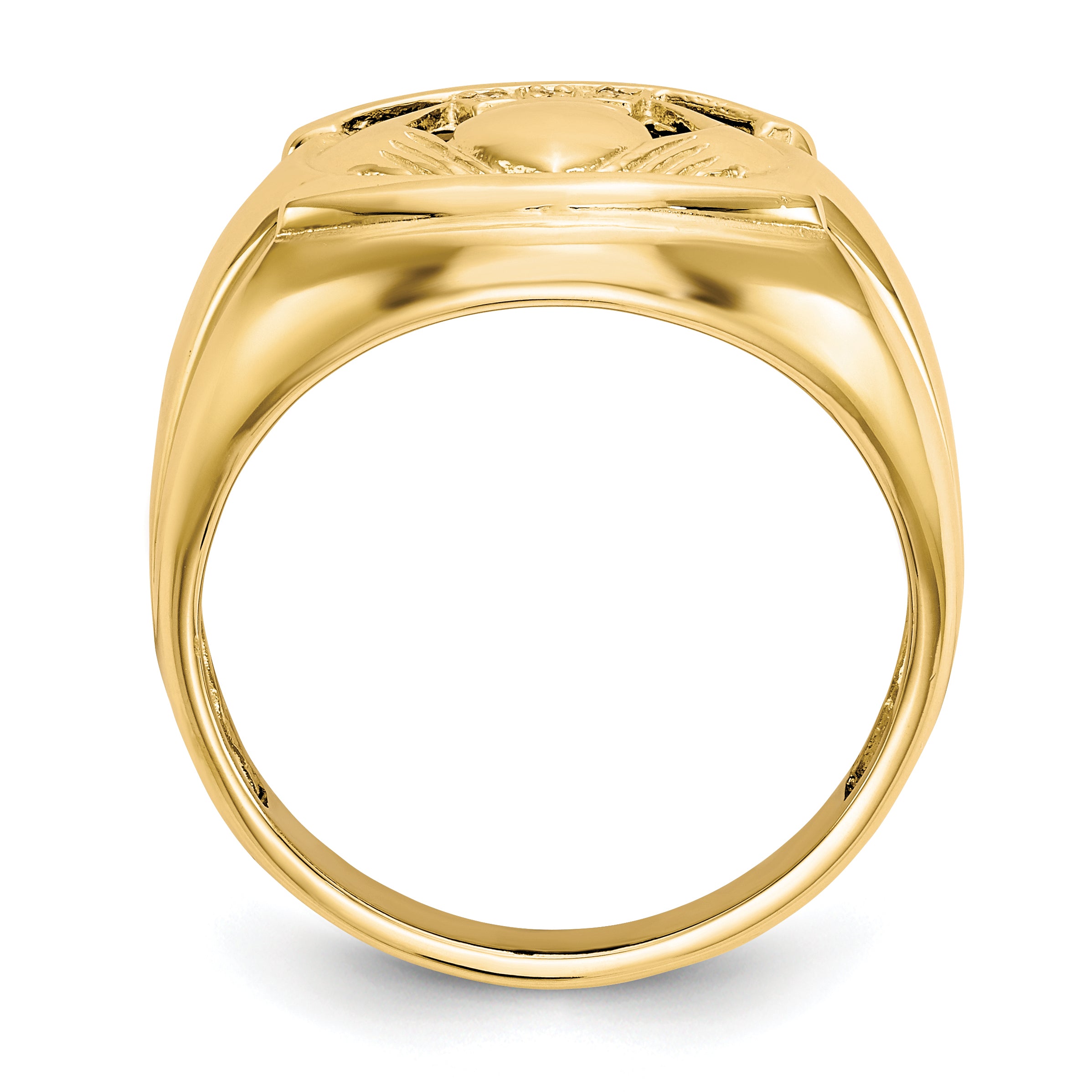 10 Karat Men's Diamond and Black Onyx Claddagh Ring Secondary image