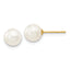 10k 6-7mm White Round Freshwater Cultured Pearl Stud Post Earrings