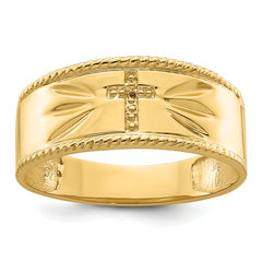 14k Men's with Rhodium Cross Wedding Ring Mounting (No Stone Included)