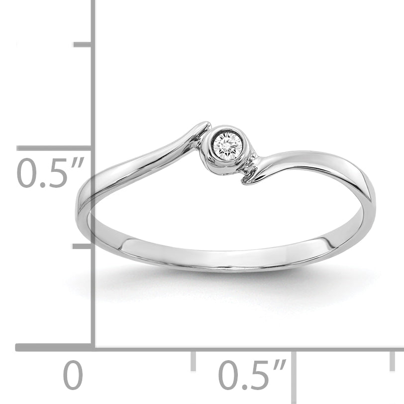 10k White Gold Polished AA Diamond Ring Secondary image