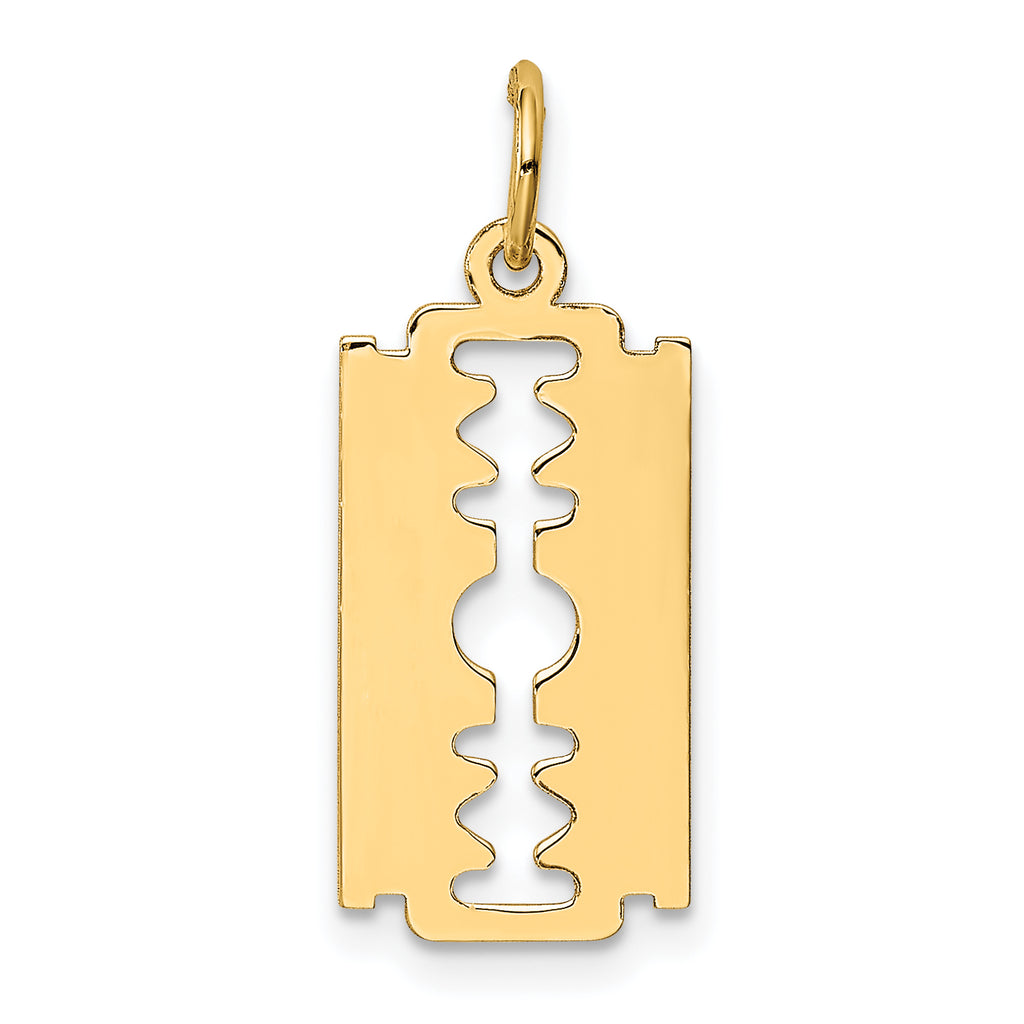 10k Polished Razor Blade Charm