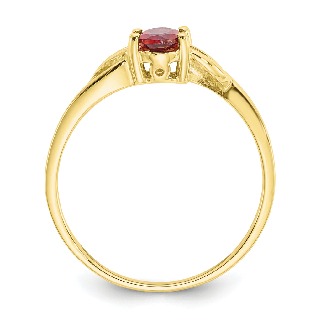 10 Karat Polished Genuine Garnet Birthstone Ring - View 2