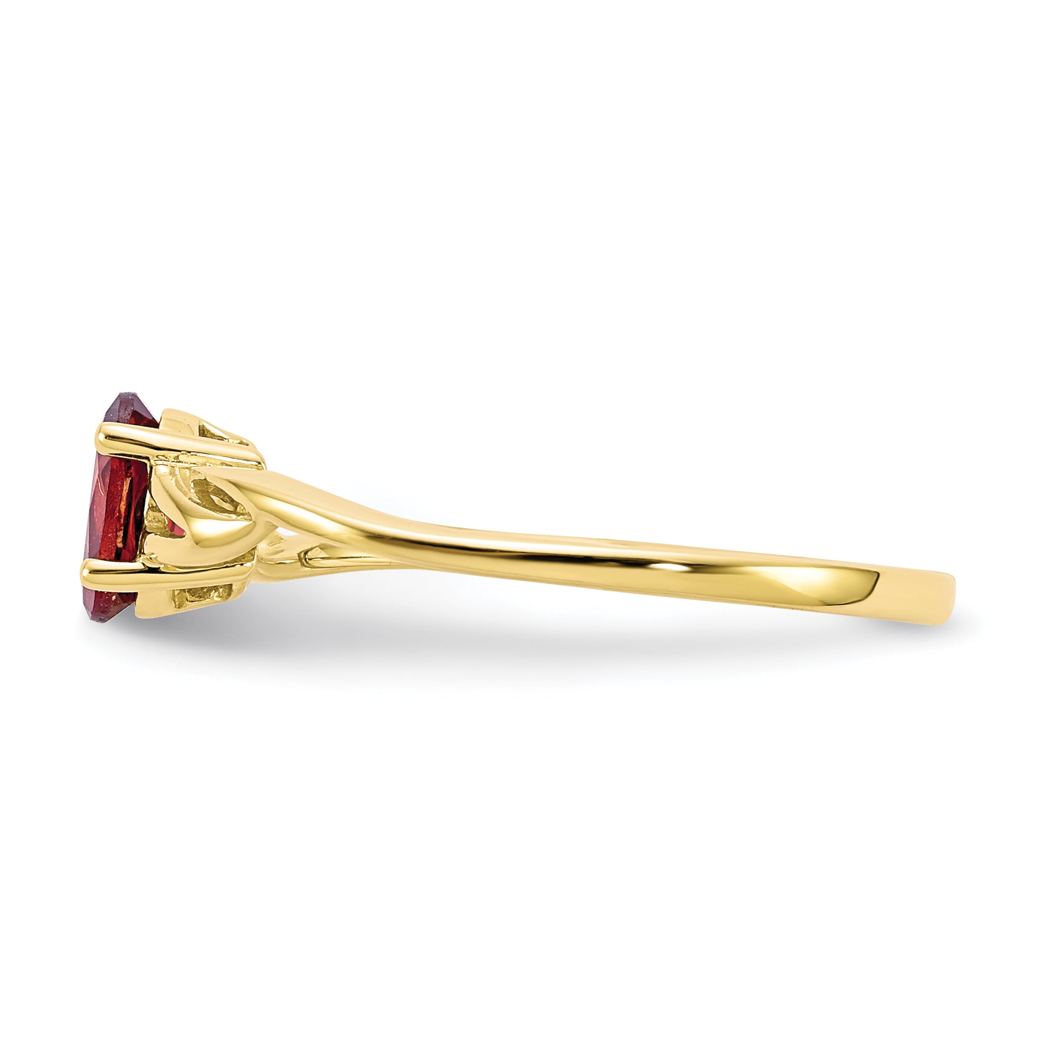 10 Karat Polished Genuine Garnet Birthstone Ring - View 3