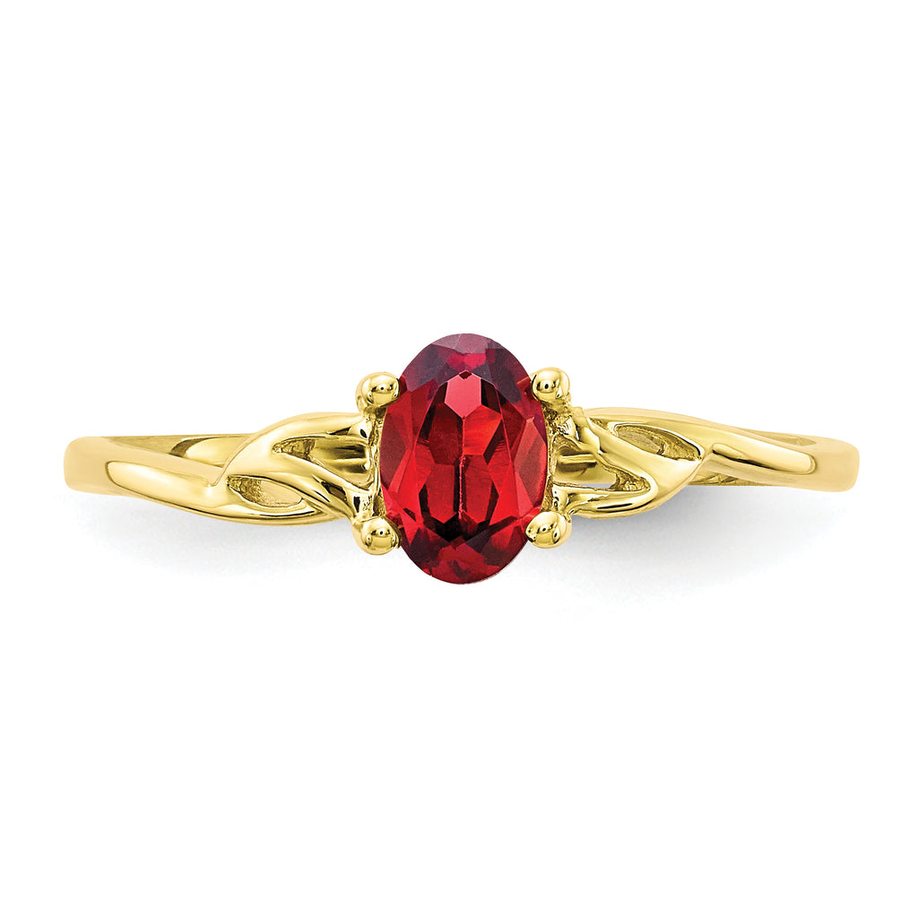 10 Karat Polished Genuine Garnet Birthstone Ring - View 4