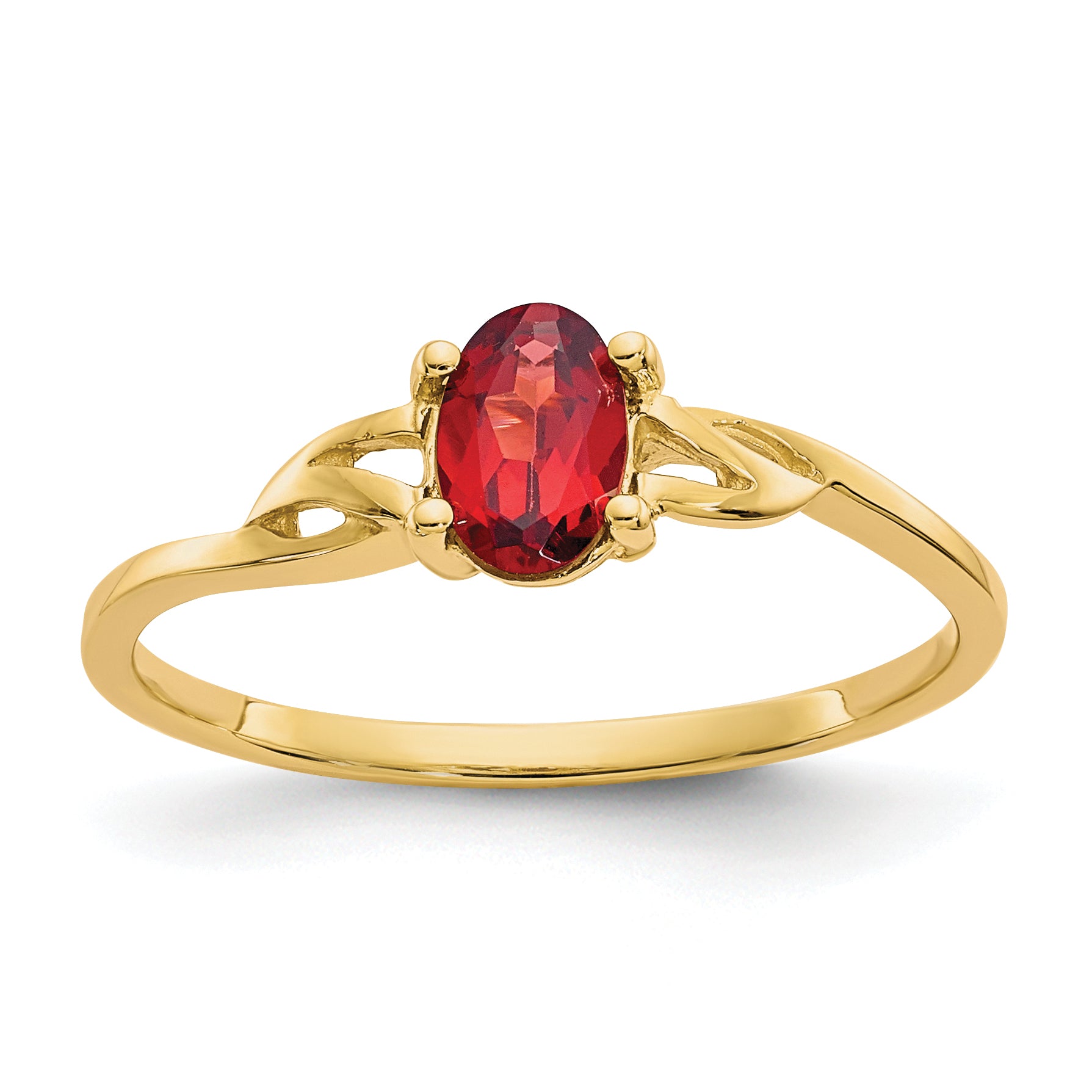 10 Karat Polished Genuine Garnet Birthstone Ring | Sophia Jewelers Main image