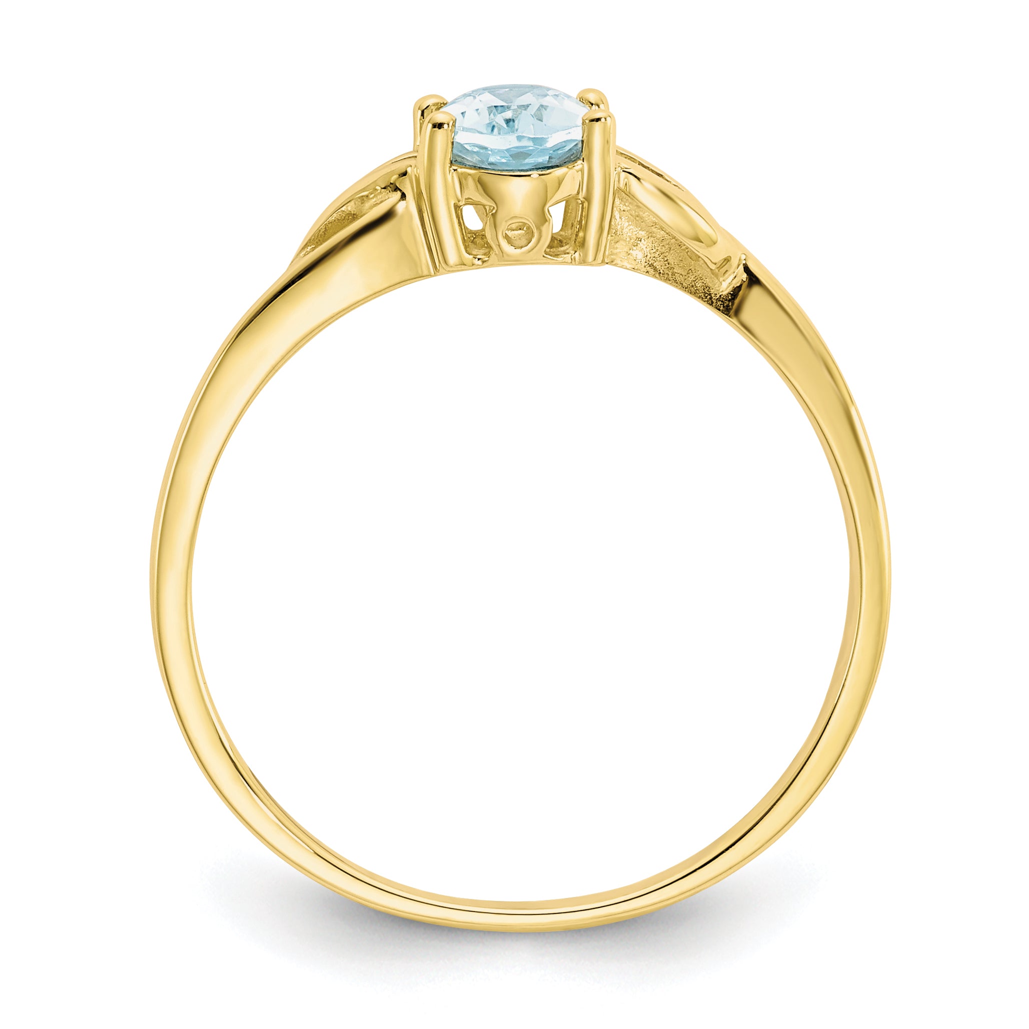 10k Polished Genuine Aquamarine Birthstone Ring Secondary image
