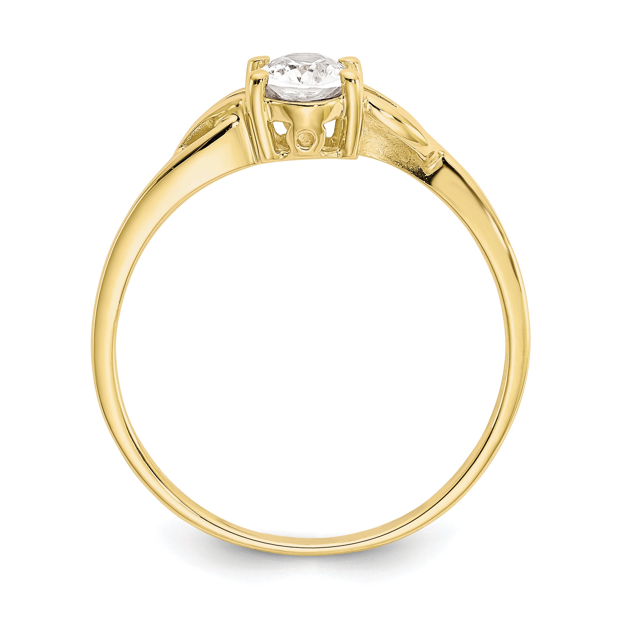 10k Polished Genuine White Topaz Birthstone Ring Secondary image