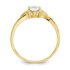 10k Polished Genuine White Topaz Birthstone Ring