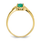 10k Polished Genuine Emerald Birthstone Ring