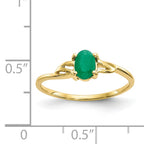 10k Polished Genuine Emerald Birthstone Ring