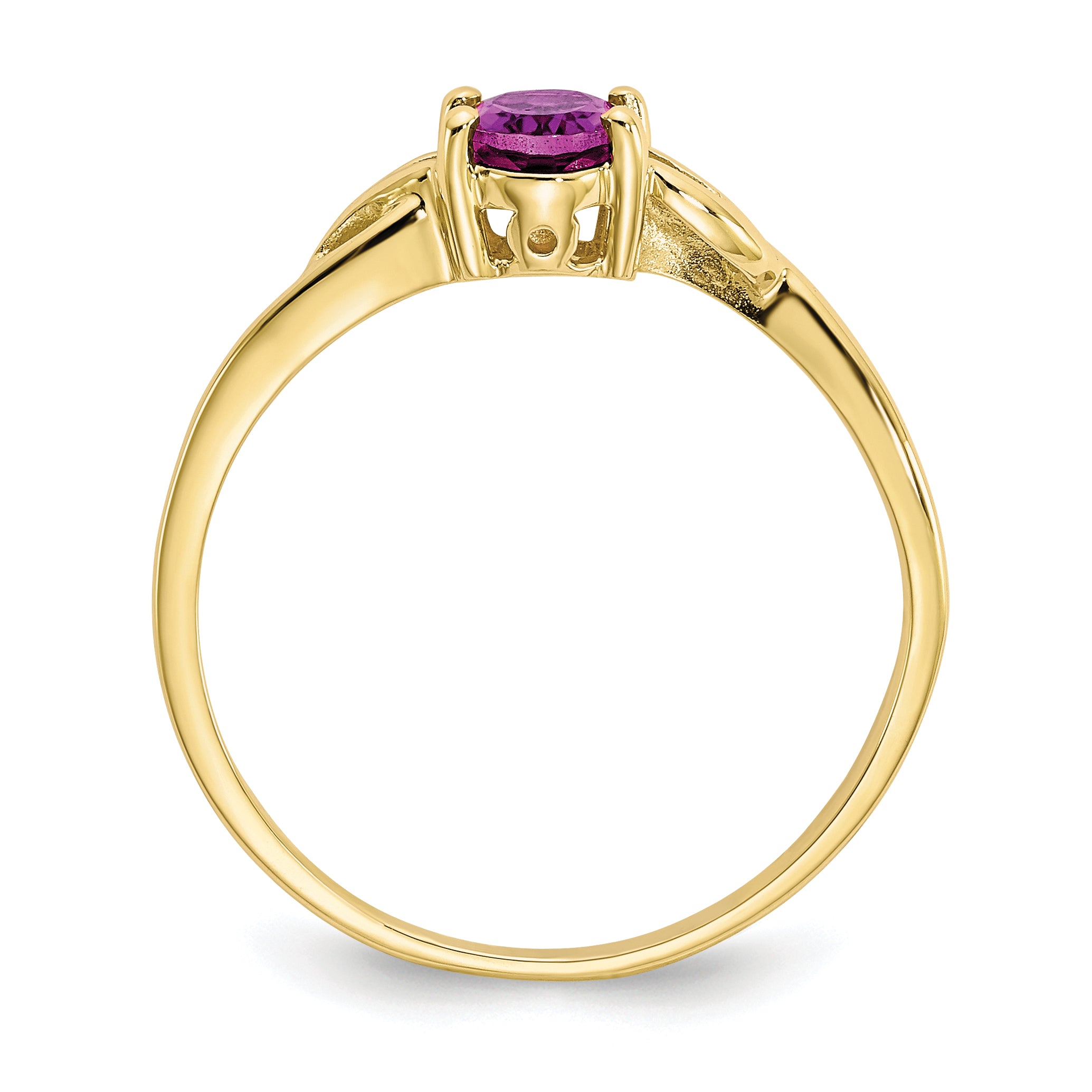 10k Polished Genuine Rhodolite Garnet Birthstone Ring Secondary image