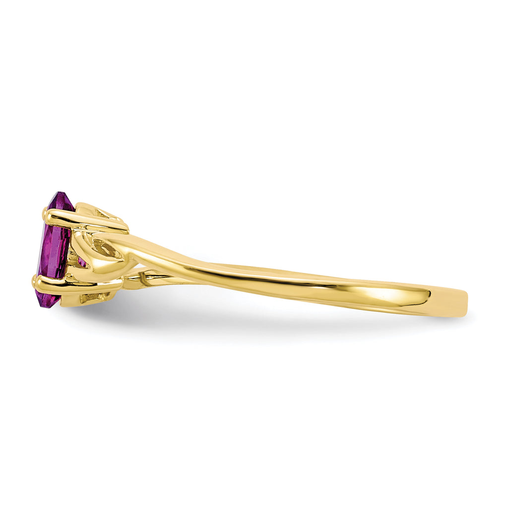 10k Polished Genuine Rhodolite Garnet Birthstone Ring