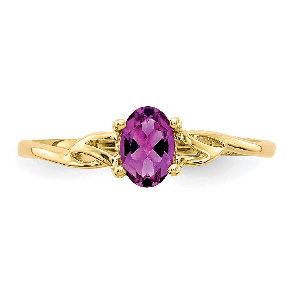 10k Polished Genuine Rhodolite Garnet Birthstone Ring