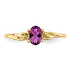 10k Polished Genuine Rhodolite Garnet Birthstone Ring