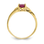 10k Polished Genuine Ruby Birthstone Ring