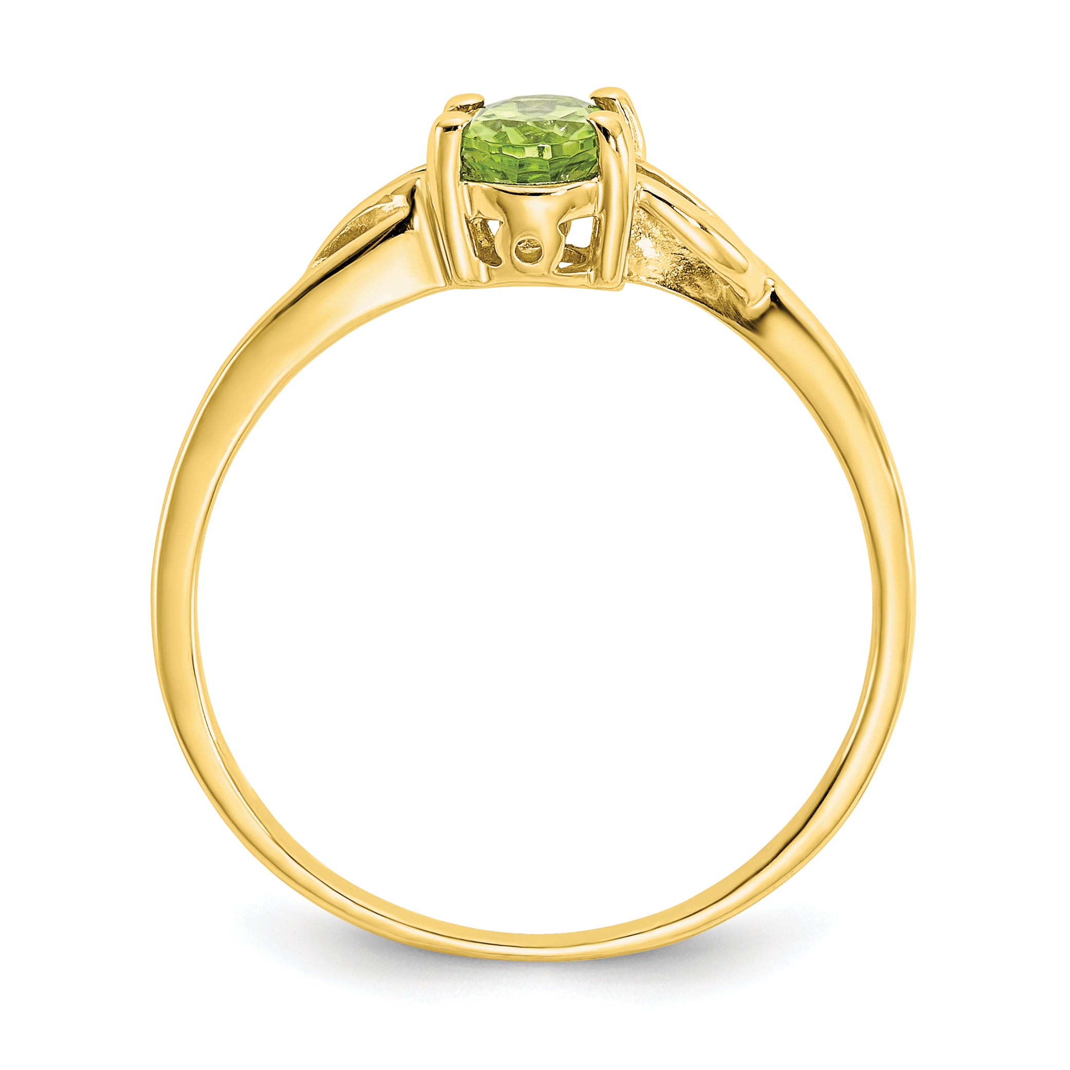 10k Polished Genuine Peridot Birthstone Ring Secondary image